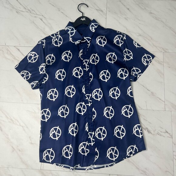 AKINGS Anarchy Satin Shirt (Blue - Size S and Medium) - Picture 1 of 4